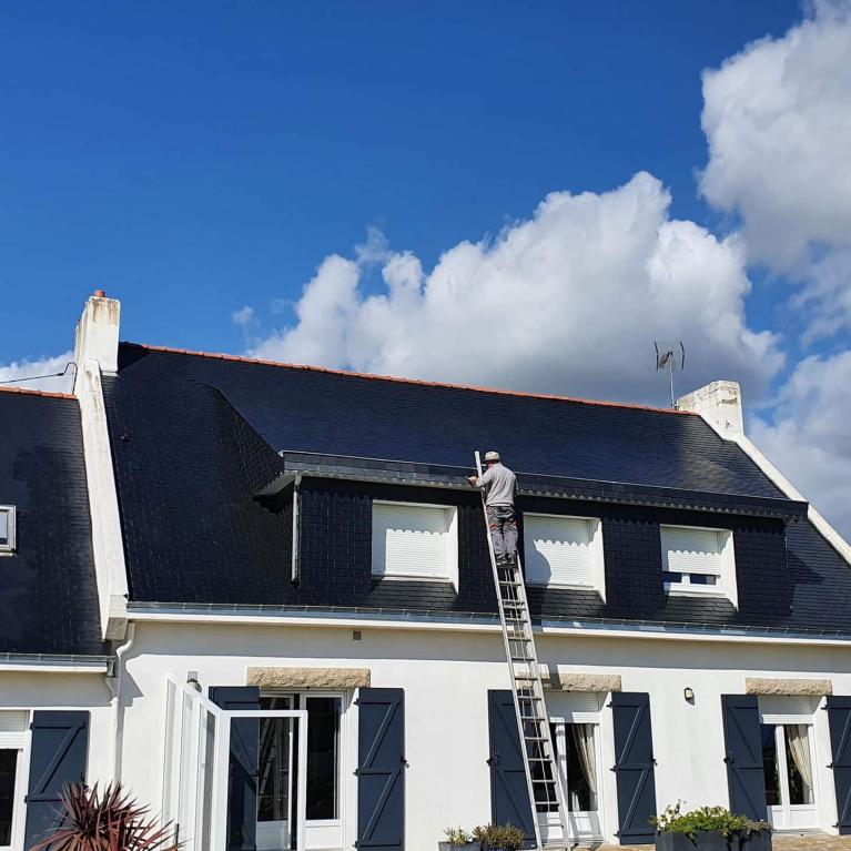 Photo après application d'un hydrofuge sur le toit