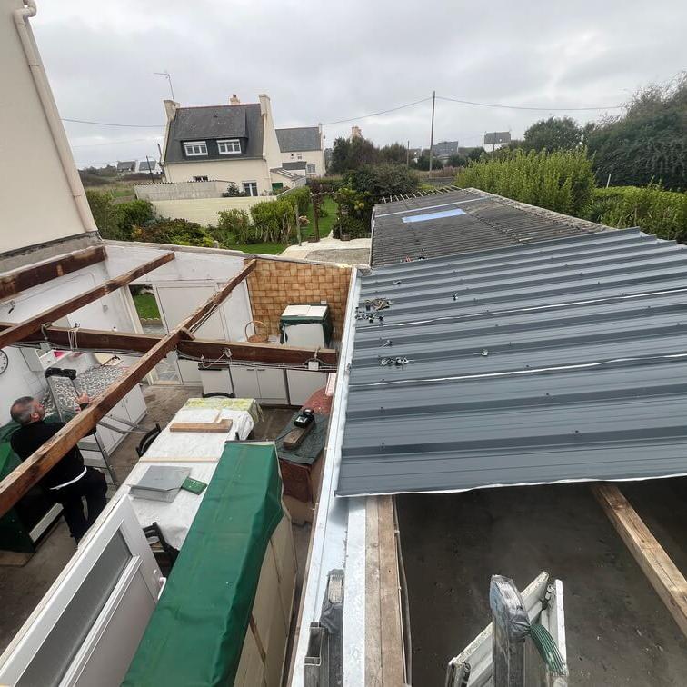 Pose couverture bacs aciers